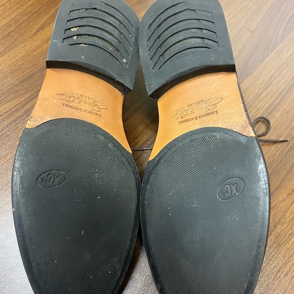 Johnston & Murphy Cellini Cap Toe Italian Brown Leather Dress Shoe Size 9.5M - Picture 9 of 11